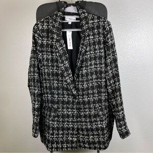The Drop Black and White Plaid Women's Blazer Size XXL